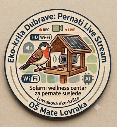 Eko-krila Dubrave: Pernati Live Stream/ Solarni wellness centar za pernate susjede